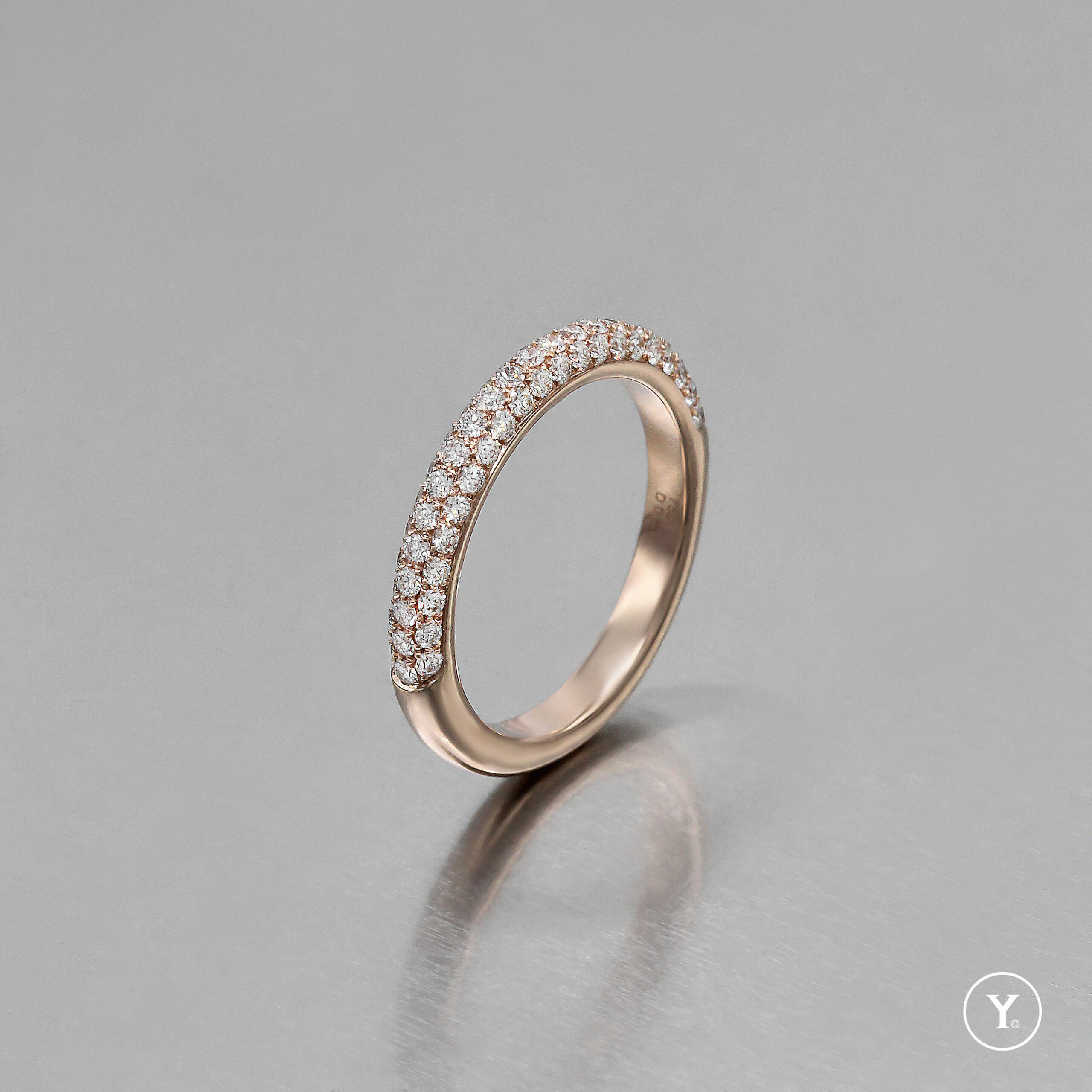 Eraya V.2 – Y. Half Eternity Ring in Solid Gold
