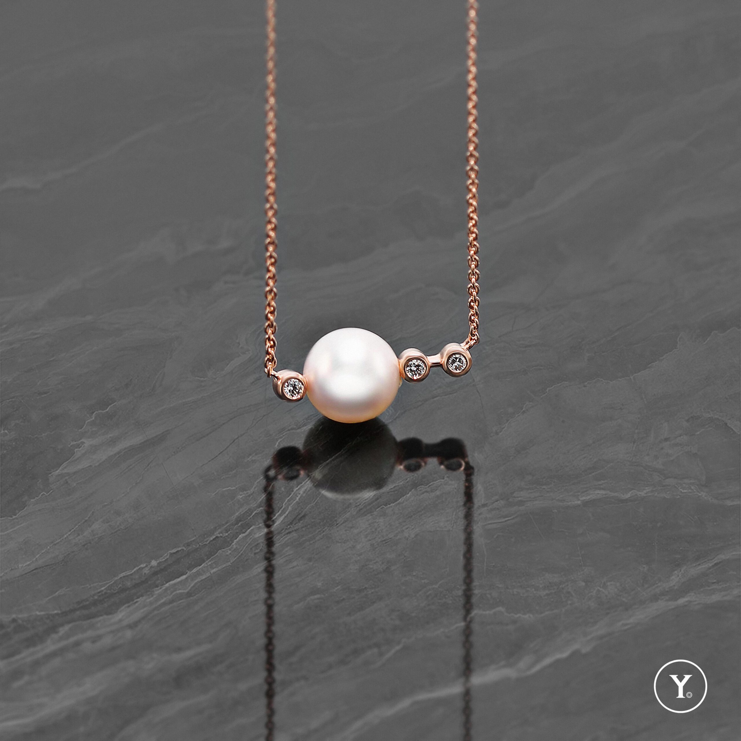 Station Pearl :: Akoya Collection :: Akoya Pearl Chain Pendant, 18K Solid Gold