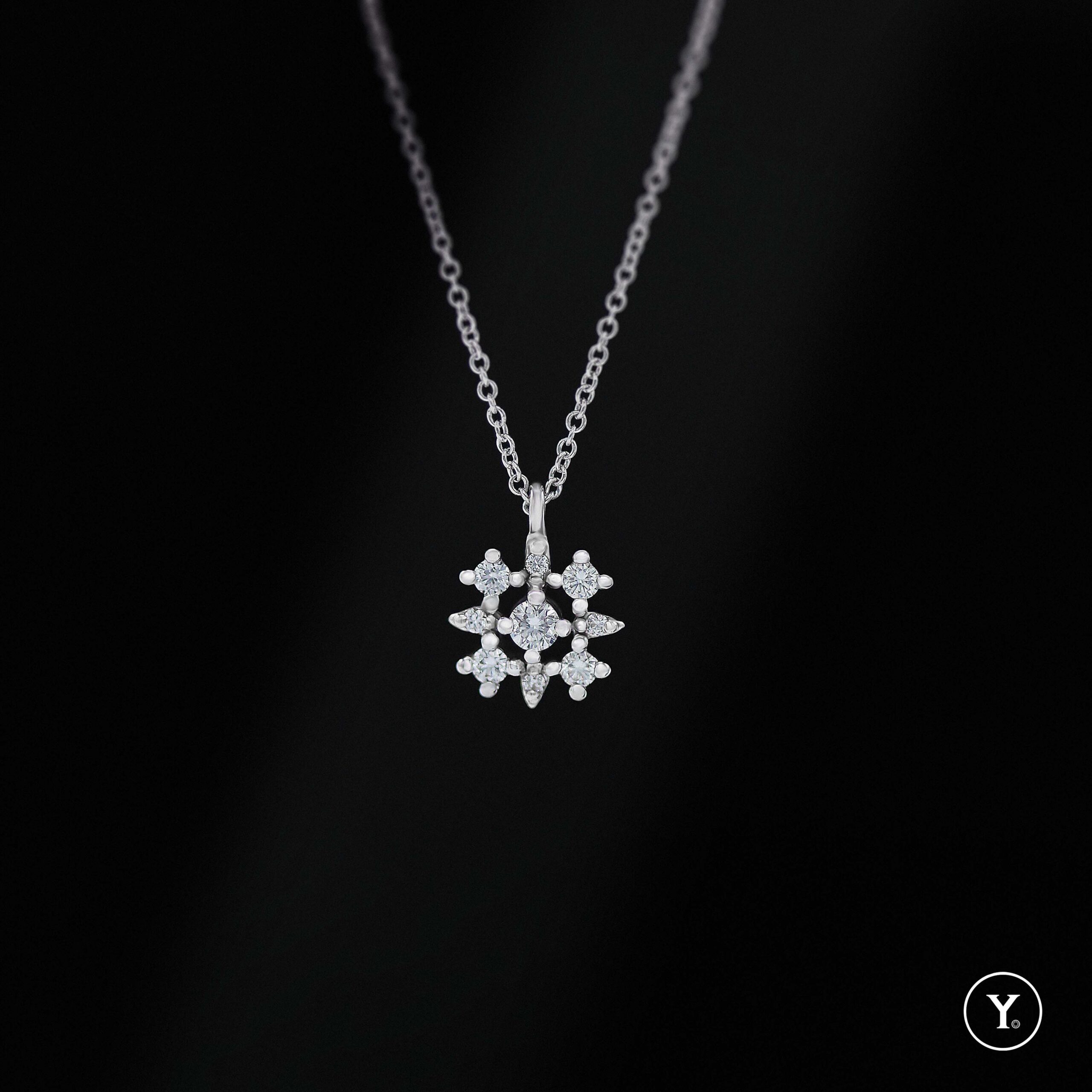 Repeat || Diamond Chain Pendant in 18K Solid Gold, White Gold, Pendant with Chain, Everyday Luxury