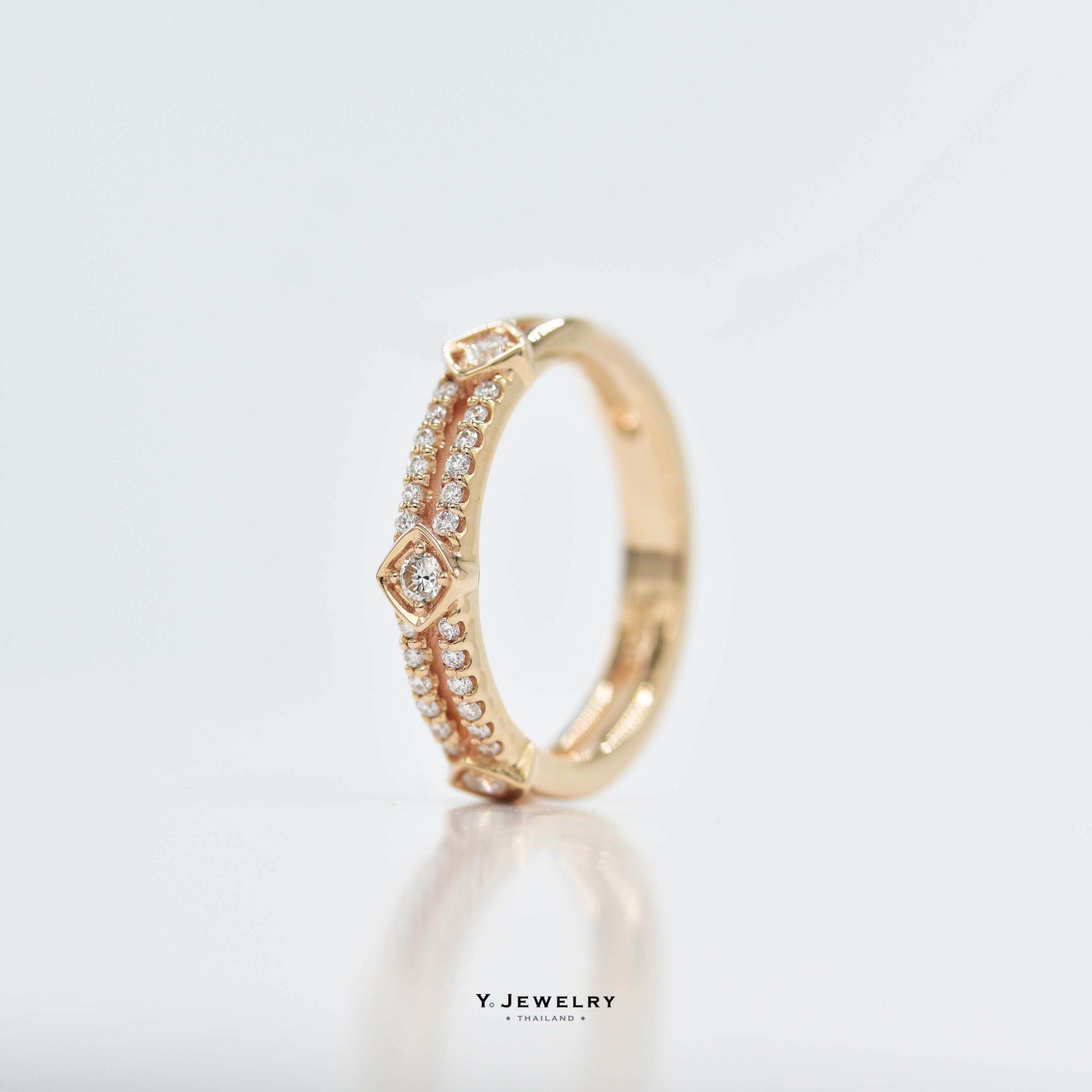 Twinkles || Diamond Ring in 14K Solid Gold, Rose Gold, Band, Band Ring