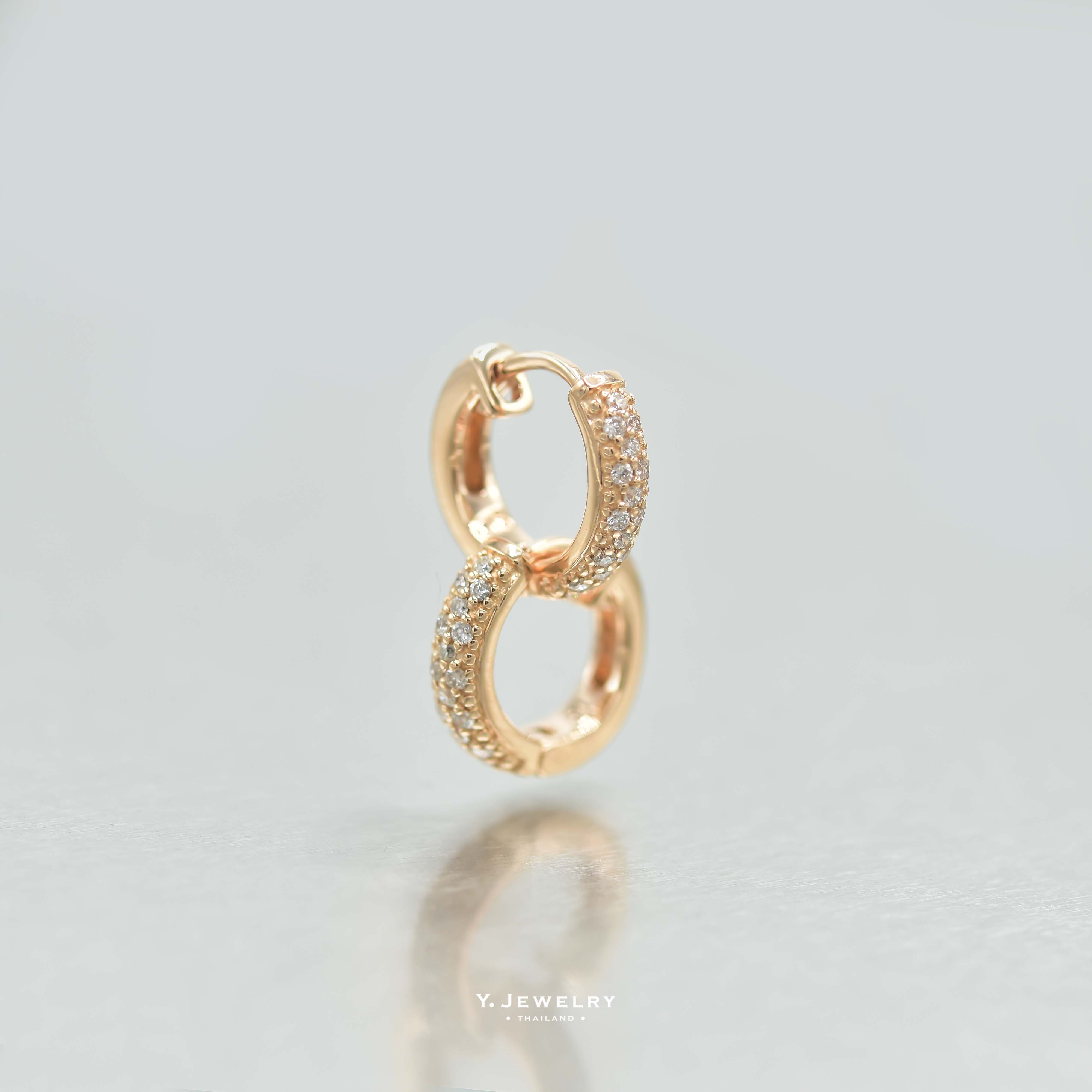 Pally Hoop, 18K Yellow Gold Hoop Earrings, Huggie, Solid Gold