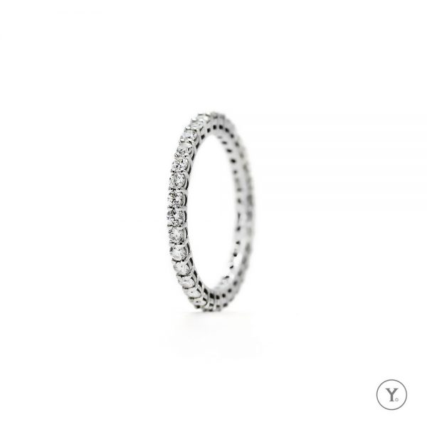 Happiness :: Eternity Ring/Band in Solid Gold, 2pts Size Round Diamond - Image 2