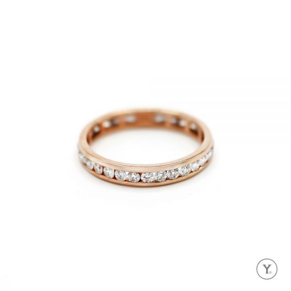 Destined :: Channel Setting Eternity Ring/Band in 18K Solid Gold, 1.7mm Round Diamond - Image 3