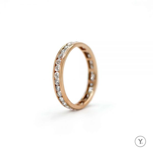 Destined :: Channel Setting Eternity Ring/Band in 18K Solid Gold, 1.7mm Round Diamond - Image 2