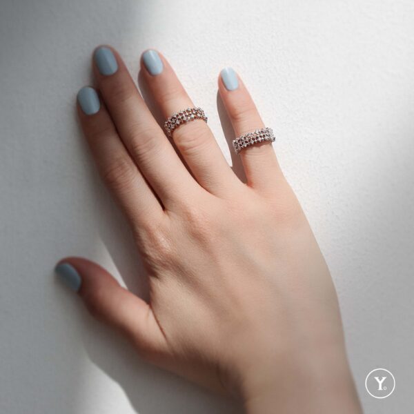 Redial || Diamond Wide Band in 14K Solid Gold, White Gold - Image 3