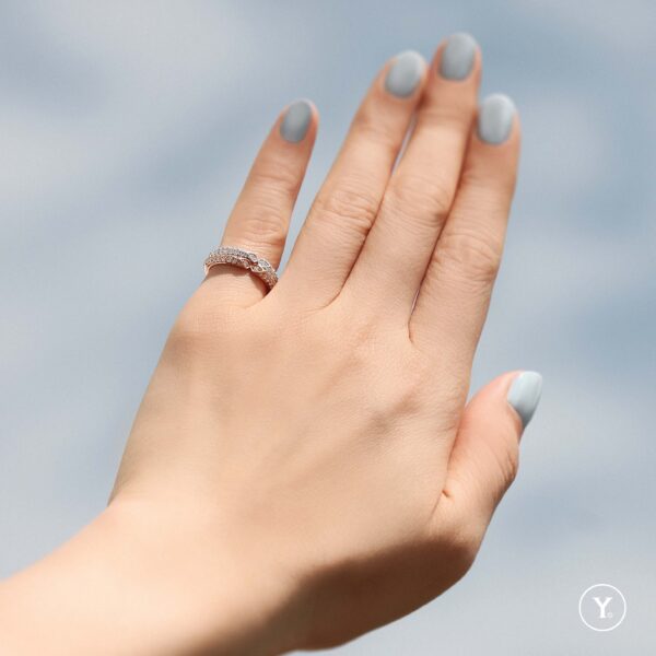 Eyes on You || Diamond Band Ring in 14K Solid Gold, Stacking Ring, Ring - Image 3