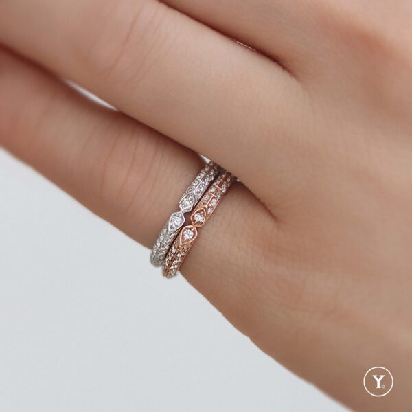 Eyes on You || Diamond Band Ring in 14K Solid Gold, Stacking Ring, Ring - Image 2