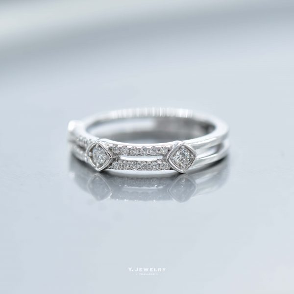 Twinkles Ring || Diamond Ring in 14K Solid Gold, White Gold, Band, Band Ring