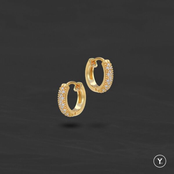 Pally Hoop, 18K Yellow Gold Hoop Earrings, Huggie, Solid Gold - Image 5