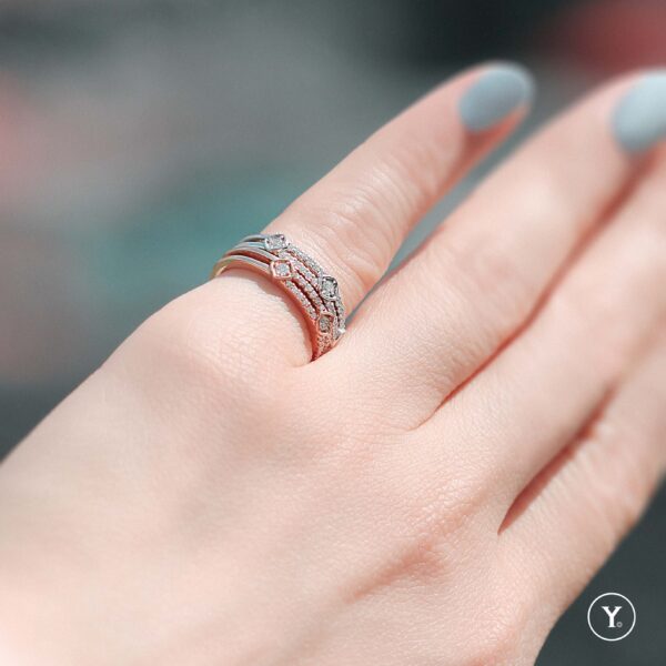 Symmetry || Diamond Ring in 14K Solid Gold, Rose Gold, Band, Band Ring - Image 2