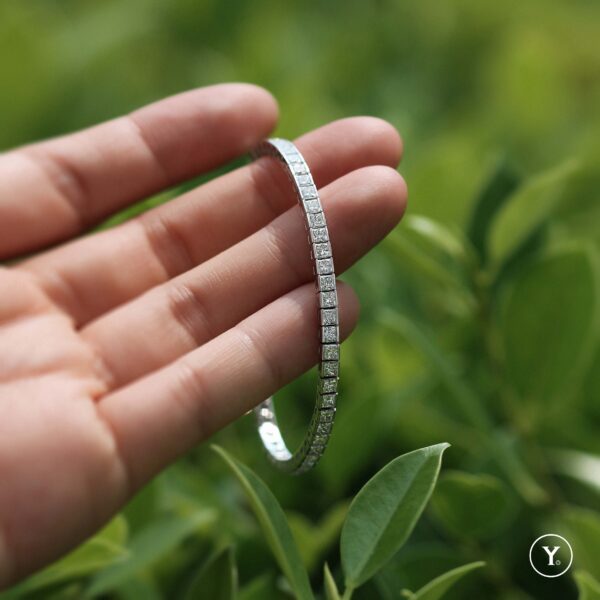 Piazza :: Princess Diamond Tennis Bracelet in 18K White Gold, Solid Gold - Image 8