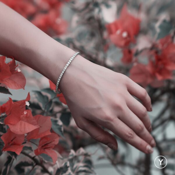 Piazza :: Princess Diamond Tennis Bracelet in 18K White Gold, Solid Gold - Image 10