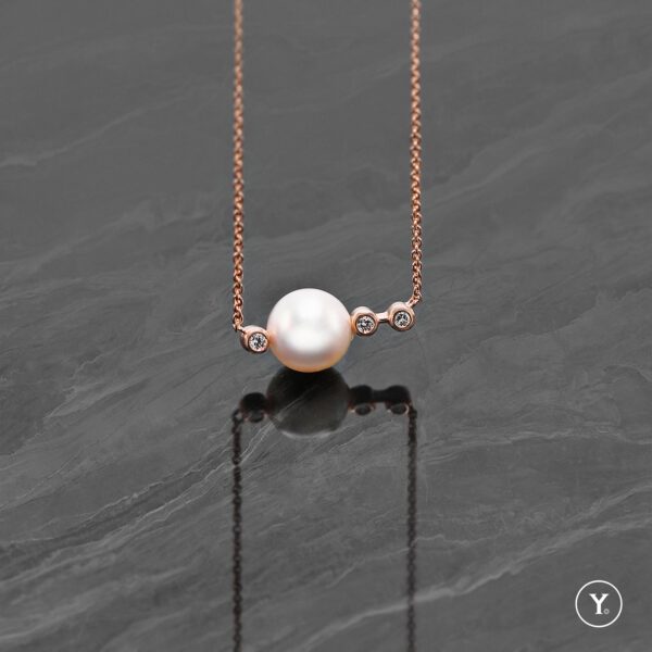 Station Pearl :: Akoya Collection :: Akoya Pearl Earrings in 18K Rose Gold, Solid Gold - Image 6
