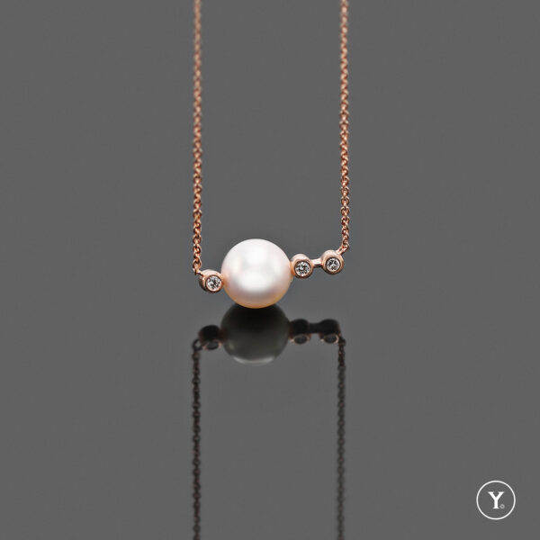 Station Pearl :: Akoya Collection :: Akoya Pearl Chain Pendant, 18K Solid Gold - Image 2