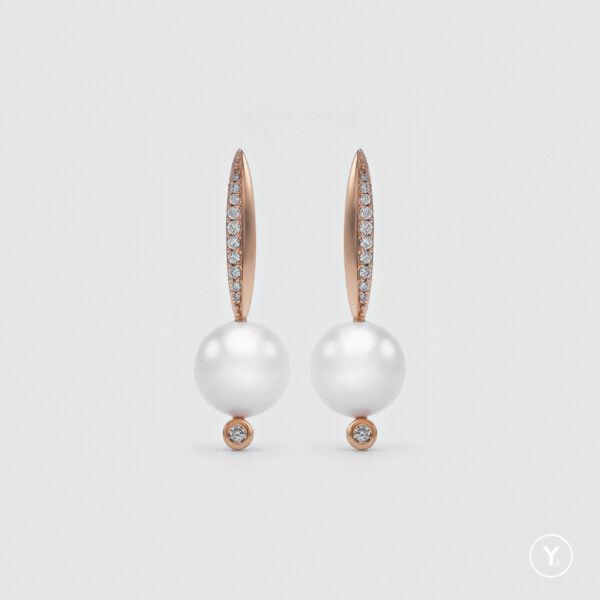 Luxury Arch Pearl :: Akoya Collection :: Akoya Pearl Earrings in Solid Gold