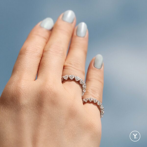 Love IS :: Eternity Ring/Band in 18K White Gold, 3.2mm Round Diamond - Image 3
