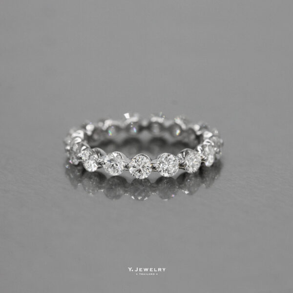 Love IS :: Eternity Ring/Band in 18K White Gold, 3.2mm Round Diamond