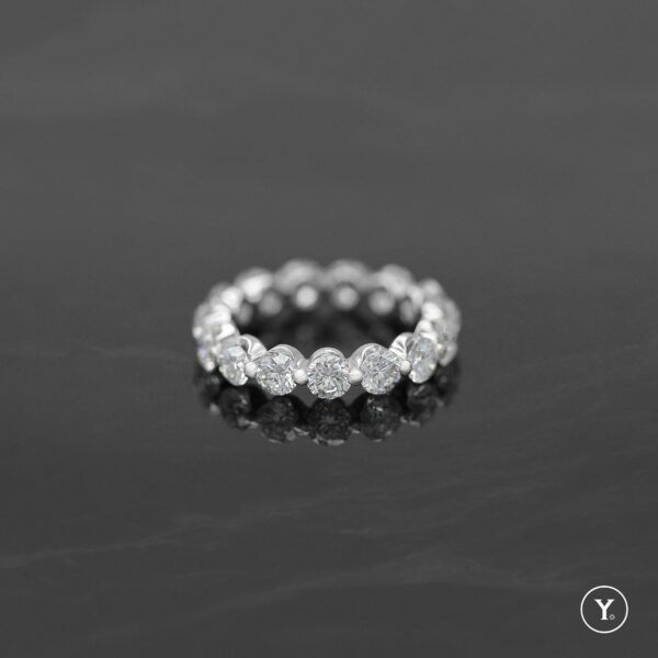 Love IS :: Eternity Ring/Band in 18K White Gold, 3.9mm Round Diamond - Image 3