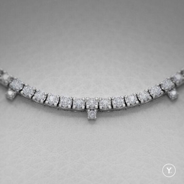 Tiara :: Full Diamond Necklace in 18K White Gold, Solid Gold, - Image 4