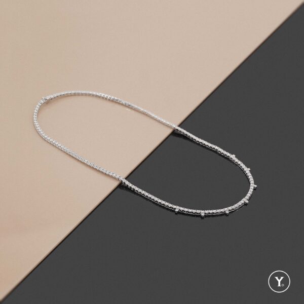 Tiara :: Full Diamond Necklace in 18K White Gold, Solid Gold, - Image 3