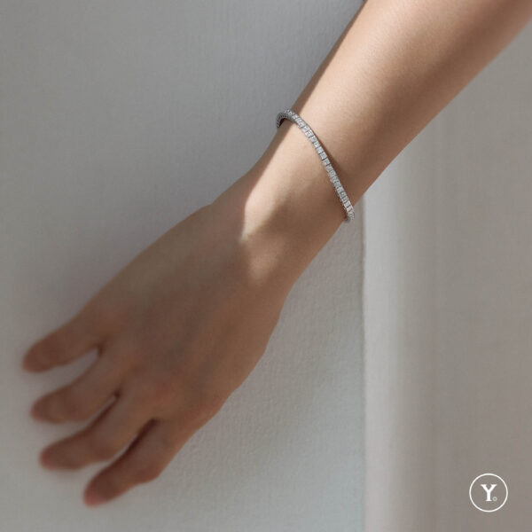 Piazza :: Princess Diamond Tennis Bracelet in 18K White Gold, Solid Gold - Image 5