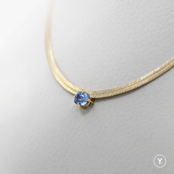 Ciel :: Blue Spinel Necklace in 14K Yellow Gold, Solid Gold