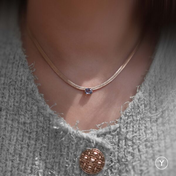 Ciel :: Blue Spinel Necklace in 14K Yellow Gold, Solid Gold - Image 5