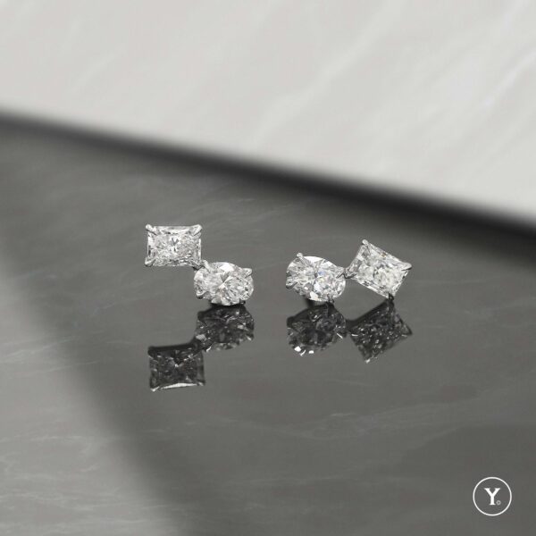 Cherie - Luxury Diamond Stud Earrings in 18K Solid Gold