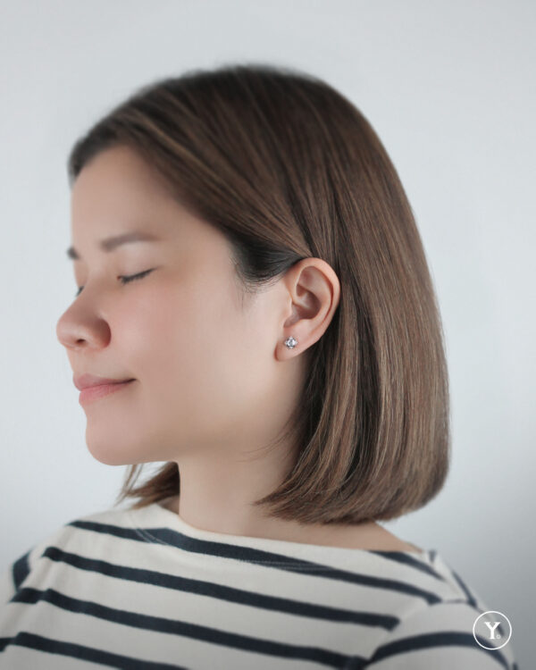 Minimal Square || Bazel Set Ascher Stud Earrings with Removable Jackets in 18K White Gold Solid Gold - Image 4